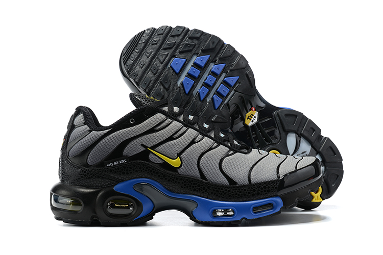 New Nike Air Max Plus Grey Black Blue Yellow Shoes